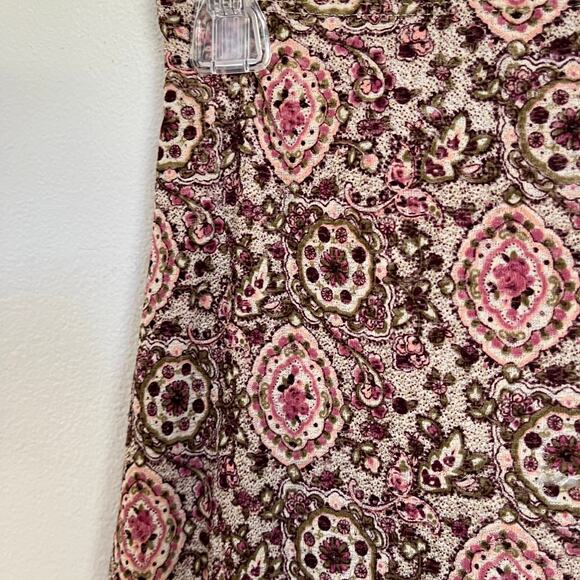 Vintage Y2K My Michelle Pink Rose Floral Asymmetrical Lettuce Hem Skirt Sz S - Picture 5 of 8